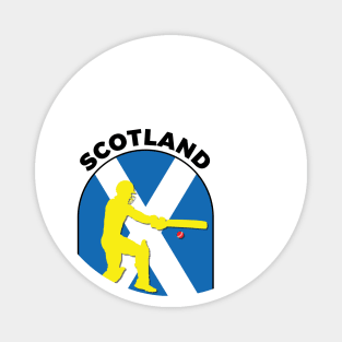 Scotland Cricket Batsman Scotland Flag Magnet